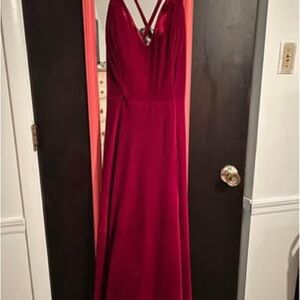 Maroon Velvet Dress